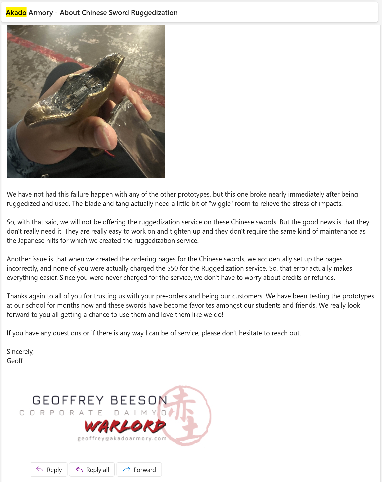 Akado Armory Email part 2 - 05 Jan 2026